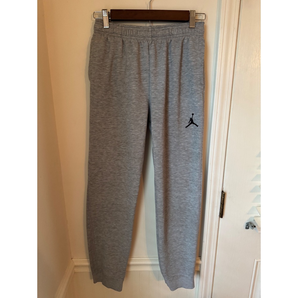 Jordan Boys Heather Grey Fleece Joggers Jumpman Sweatpants XL 13-15Y 2648-042